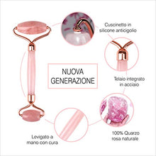 Carica l'immagine nel visualizzatore di Gallery, Derma Roller Quarzo Rosa 100% Trattamento Viso Rilassante Linfodrenante... - Ilgrandebazar