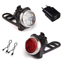 Carica l'immagine nel visualizzatore di Gallery, AMANKA Luci per Bicicletta, Set Luce Bici LED Light con 5V/2A...