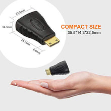 Carica l'immagine nel visualizzatore di Gallery, VCE 2 Pezzi Adattatore Mini HDMI maschio a femmina 3D&amp;4K Connettore...