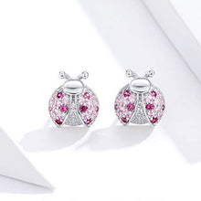 Carica l'immagine nel visualizzatore di Gallery, Orecchini a perno a forma di coccinella, in argento Sterling, per ragazze e...