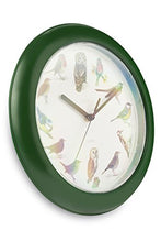 Carica l'immagine nel visualizzatore di Gallery, Zeon Tech Orologio da parete Canto degli uccelli, verde, 24 x 24 x 1 cm