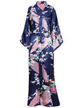 Carica l'immagine nel visualizzatore di Gallery, BABEYOND Vestaglia Kimono Donna Lungo Pigiama Blu Scuro - Ilgrandebazar