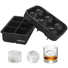 Carica l'immagine nel visualizzatore di Gallery, Ankway Set di 2 Stampi Per Ghiaccio In Silicone Di Grandi Dimensioni, Nero - Ilgrandebazar