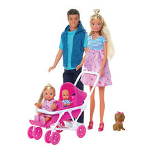 Carica l'immagine nel visualizzatore di Gallery, Simba Love Welcome Family (Steffi incinta, Kevin, Evi) con 9 accessori,...