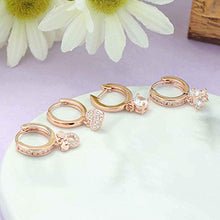 Carica l'immagine nel visualizzatore di Gallery, Adramata Set di 4 Orecchini a cerchio pendenti da donna Oro Rosa - Ilgrandebazar