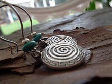Carica l'immagine nel visualizzatore di Gallery, ✿ SPIRALE BOHO ETNO NATURAL STONE ✿ orecchini gancio lunghe con rondella di...