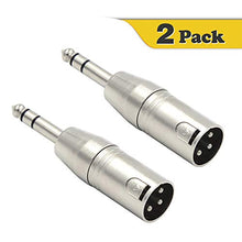 Carica l'immagine nel visualizzatore di Gallery, VCE 2 Pezzi Adattatore Audio XLR Maschio- Jack 6.3mm stereo Spina cavo...