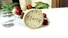 Carica l'immagine nel visualizzatore di Gallery, Orologio da polso bracciale elastico con perle legno marrone beige bordeaux... - Ilgrandebazar