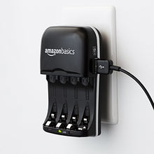 Carica l'immagine nel visualizzatore di Gallery, AmazonBasics - Carica batterie con porta USB per Ni-MH AA e AAA - Ilgrandebazar
