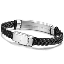 Carica l'immagine nel visualizzatore di Gallery, Jstyle Gioielli Bracciali Cuoio del'acciaio Inossidabile da Uomo Lunghezza... - Ilgrandebazar