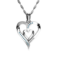 Carica l'immagine nel visualizzatore di Gallery, DEPHINI - Collana a forma di cuore in argento Sterling 925 - doppio ciondolo... - Ilgrandebazar