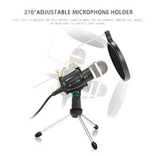 Carica l'immagine nel visualizzatore di Gallery, GeekerChip Microfono per PC,Microfono 3.5mm con Filtro,Treppiede,Compatibile...