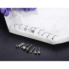 Carica l'immagine nel visualizzatore di Gallery, Milacolato 20G Naso Stud Set I Forma Cartilagine Tragus Piercing CZ Acciaio... - Ilgrandebazar