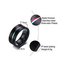 Carica l'immagine nel visualizzatore di Gallery, Daesar Anello in Acciaio Inox per Uomo Argento Anelli 8MM Nero - Ilgrandebazar