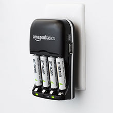 Carica l'immagine nel visualizzatore di Gallery, AmazonBasics - Carica batterie con porta USB per Ni-MH AA e AAA - Ilgrandebazar