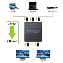 Carica l'immagine nel visualizzatore di Gallery, LiNKFOR 4K HDMI Switch 3 In 2 Out con IR Telecomando 3 Porte Switcher 2...