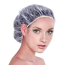 Carica l'immagine nel visualizzatore di Gallery, 100 cuffiette in plastica monouso per capelli trasparenti, impermeabili e... - Ilgrandebazar