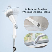 Carica l'immagine nel visualizzatore di Gallery, Homitt Spazzola per Pulizia,Spin Scrubber con 4 testine Regolabili e Bianco - Ilgrandebazar