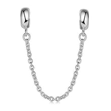 Carica l'immagine nel visualizzatore di Gallery, GW autentico 925 argento Sterling catena di sicurezza con due tappi perline... - Ilgrandebazar
