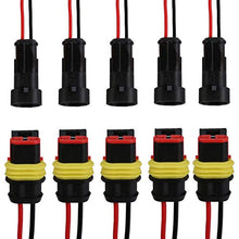 Carica l'immagine nel visualizzatore di Gallery, moinkerin 5 Pezzi Connettori Elettrici Impermeabili per Auto a 2 Pin Spina...