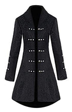 Carica l'immagine nel visualizzatore di Gallery, BAIHUODRESS Donne Steampunk Cappotti Moda Colore Solido Maniche S, Nero - Ilgrandebazar
