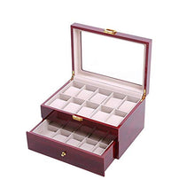 Carica l'immagine nel visualizzatore di Gallery, Feibrand Legno Scatola Porta Orologi Custodia per 20 Doppio Rosso - Ilgrandebazar