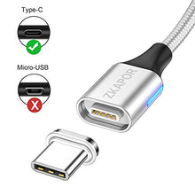 Carica l'immagine nel visualizzatore di Gallery, ZKAPOR Magnetico Cavo USB [2Pezzi, 1m] Connettore USB-C