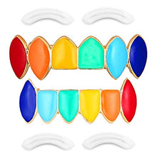 Carica l'immagine nel visualizzatore di Gallery, "Rainbow Grillz with Fangs for Mouth Top Bottom Hip Hop Teeth Grills for... - Ilgrandebazar