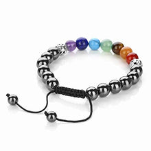 Carica l'immagine nel visualizzatore di Gallery, JSDDE - Braccialetto Elastico da Donna con 7 Chakra e Pietra Di Ematite.
