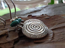 Carica l'immagine nel visualizzatore di Gallery, ✿ SPIRALE BOHO ETNO NATURAL STONE ✿ orecchini gancio lunghe con rondella di...