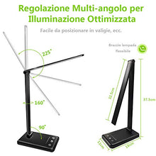 Carica l'immagine nel visualizzatore di Gallery, Lampada da Scrivania LED, AUELEK Tavolo Ricaricabile Pieghevole Nero - Ilgrandebazar