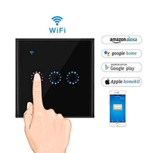 Carica l'immagine nel visualizzatore di Gallery, Interruttore Wifi con LED Touch Screen Casa Intelligente #3, Nero - Ilgrandebazar