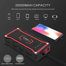 Carica l'immagine nel visualizzatore di Gallery, YABER Avviatore Batteria per Moto/Auto, 1500A 20000mAh Emergenza...