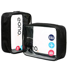 Carica l'immagine nel visualizzatore di Gallery, Eono Essentials Clear Borsa da viaggio trucco Nero