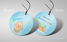 Carica l'immagine nel visualizzatore di Gallery, 72 Etichette Bigliettini Bomboniera Battesimo Compleanno Bambino