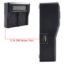Carica l'immagine nel visualizzatore di Gallery, LP-E6 DSTE - Batteria di ricambio (2 pezzi) e rapida LCD Dual Charger...