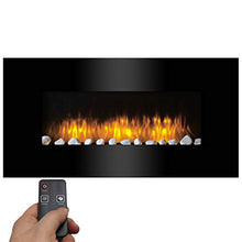 Carica l'immagine nel visualizzatore di Gallery, Classic Fire Riscaldatore a Parete, 2000W, Telecomando, Nero, 105,5 cm - Ilgrandebazar