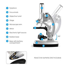 Carica l'immagine nel visualizzatore di Gallery, TELMU Microscopio per studenti 300X-600X-1200X Magnifications Microscopio...