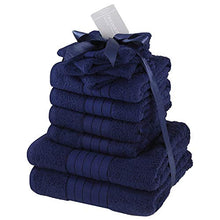 Carica l'immagine nel visualizzatore di Gallery, Dreamscene Bale, Navy, 10 Pezzi Set di Asciugamani da Bagno - Ilgrandebazar