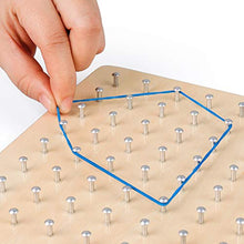 Carica l'immagine nel visualizzatore di Gallery, Coogam Geoboard di Legno con Carte Pattern attività e Bande Gomma -... - Ilgrandebazar