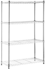 Carica l'immagine nel visualizzatore di Gallery, AmazonBasics - Scaffalatura a 4 ripiani, su rotelle, Cromo - Ilgrandebazar