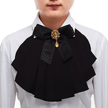 Carica l'immagine nel visualizzatore di Gallery, BLESSUME Donne vittoriano Chiffon jabot Collo Collare 1 pezzo Nero - Ilgrandebazar