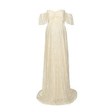 Carica l'immagine nel visualizzatore di Gallery, Topgrowth Estate Donne off Spalla Tagliare Il Collo Solido Maxi M, Beige - Ilgrandebazar