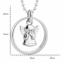 Carica l'immagine nel visualizzatore di Gallery, fish Bimba Bimbo Collana Argento Vero Ciondolo Angelo Custode Anello per...