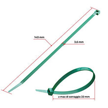 Carica l'immagine nel visualizzatore di Gallery, Fascette di cablaggio verdi Valex Dimensioni 140mm x3,6mm