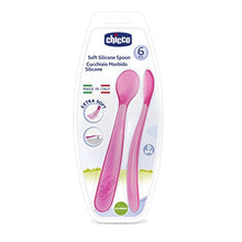 Carica l'immagine nel visualizzatore di Gallery, Chicco 00006828110000 Morbido Cucchiaio Pappa, Silicone, 6+ Mesi, 2 Rosa