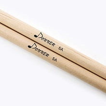Carica l'immagine nel visualizzatore di Gallery, Donner 5A - Bacchette per batteria in legno d'acero, 3 paia, con custodia