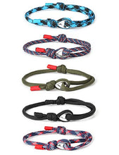 Carica l'immagine nel visualizzatore di Gallery, sailimue 5 Pezzi Nautico Corda Bracciali Marine per Uomo Donna Handmade...