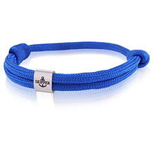 Carica l'immagine nel visualizzatore di Gallery, Skipper 7990 - Bracciale da Surf in Acciaio Inox, con Nodi, Colore: Blu Scuro