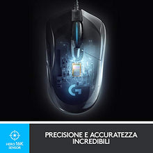 Carica l'immagine nel visualizzatore di Gallery, Logitech G403 HERO 16K, mouse gaming, LIGHTSYNC RGB, leggero 87 g + 10 g...